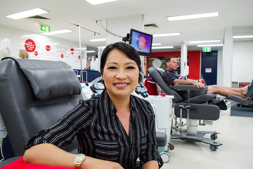 Terese Trigh at the Red Cross donor centre in Springwood