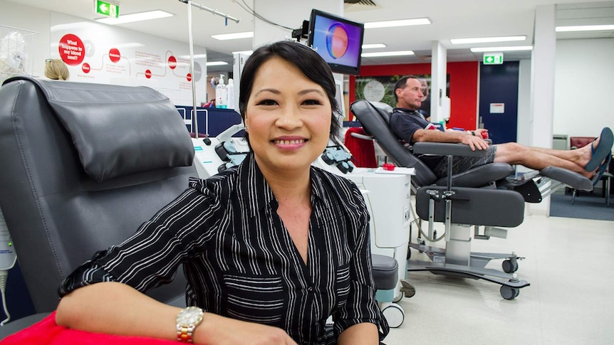 Terese Trigh at the Red Cross donor centre in Springwood