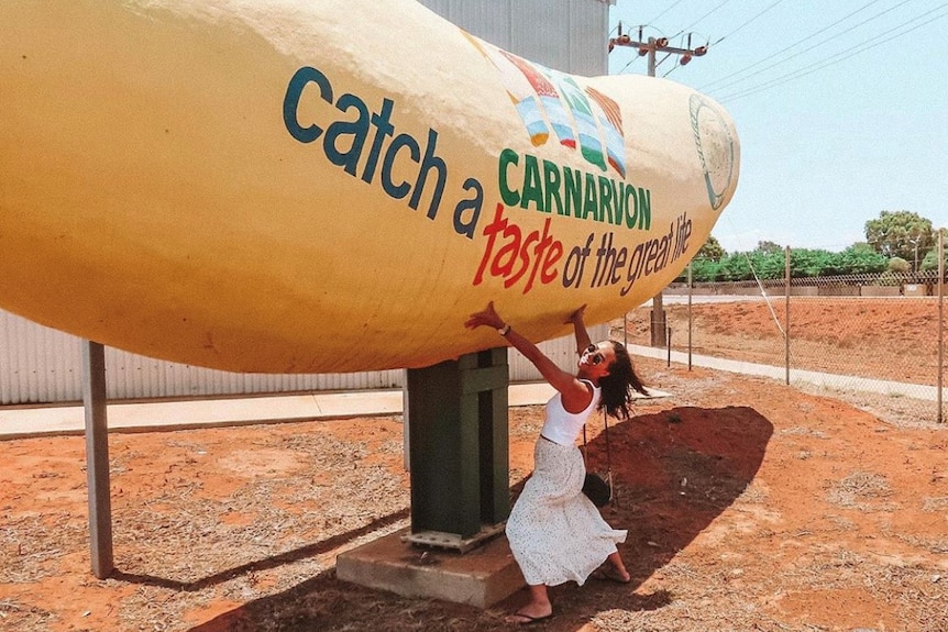 Brooke Blurton with the Carnarvon big banana