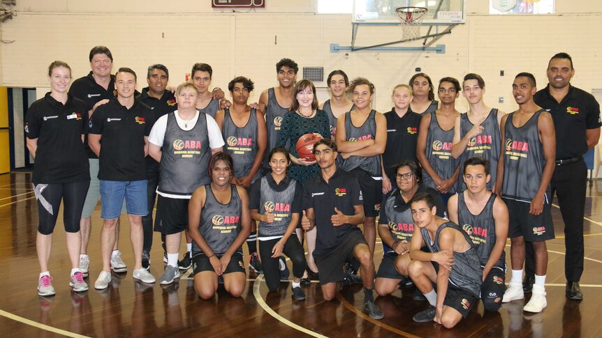 Class photo from Woodville's Aboriginal Basketball Academy.