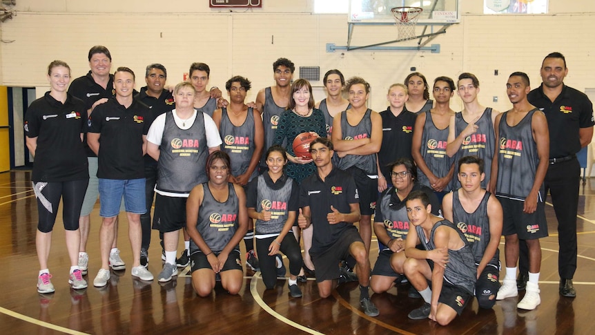 Class photo from Woodville's Aboriginal Basketball Academy.