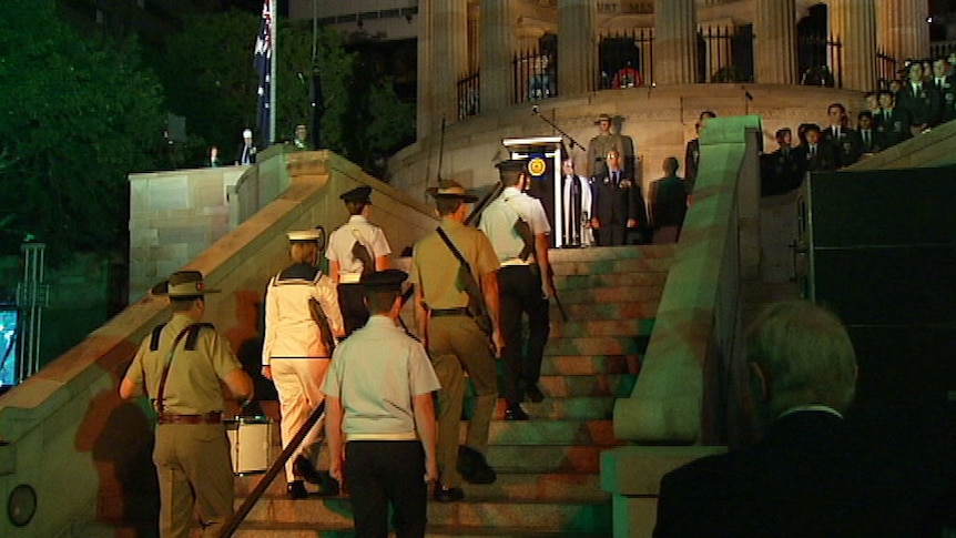 Anzac Day dawn service in Brisbane CBD on April 25, 2012