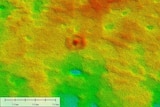 A bullseye stands out on 3D satellite data of the Nullarbor Plain.