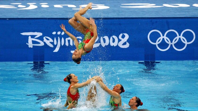 The Australian synchronised swimming team in Beijing