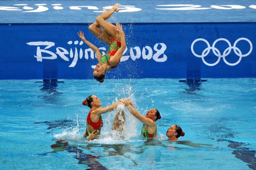The Australian synchronised swimming team in Beijing