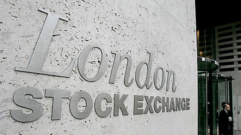 Writing on the wall of the London Stock Exchange.