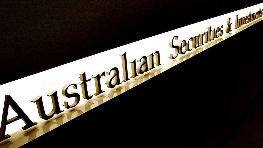 Australian Securities and Investments Commission sign.