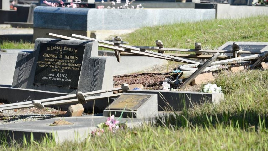 Damage to graves at Penguin