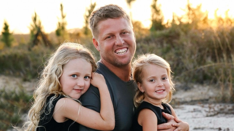 Father-of-two Kurt Bull, 32, with his children.