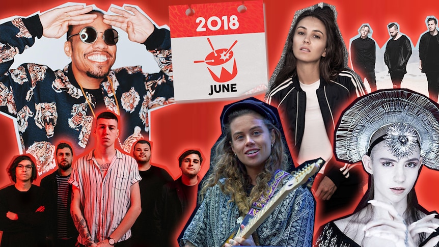 A collage of artists featured in triple j's Mid-year Report: 10 most anticipated albums still to come