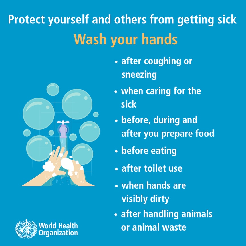 A poster advising people to wash their hands