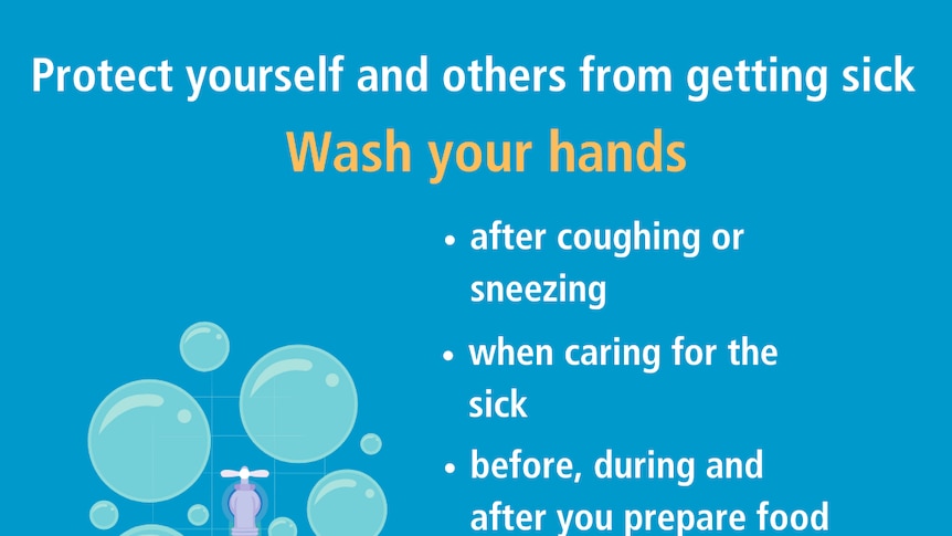A poster advising people to wash their hands