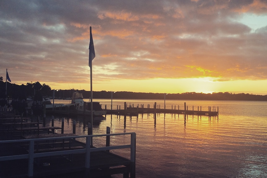 A jetty at sunset