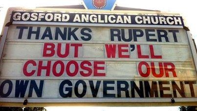 Thanks Rupert Gosford Anglican Church sign
