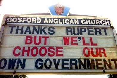 Thanks Rupert Gosford Anglican Church sign