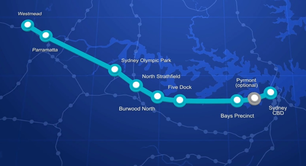 Map of planned stations on Metro West line