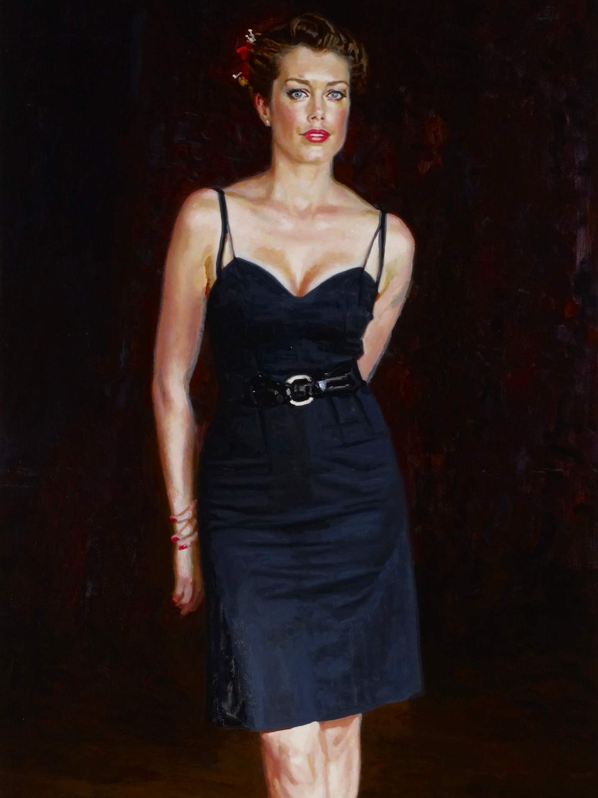 Tara Moss: Mathew Lynn's entry in the Archibald prize 2013. Oil on linen; 214cm x 107cm.