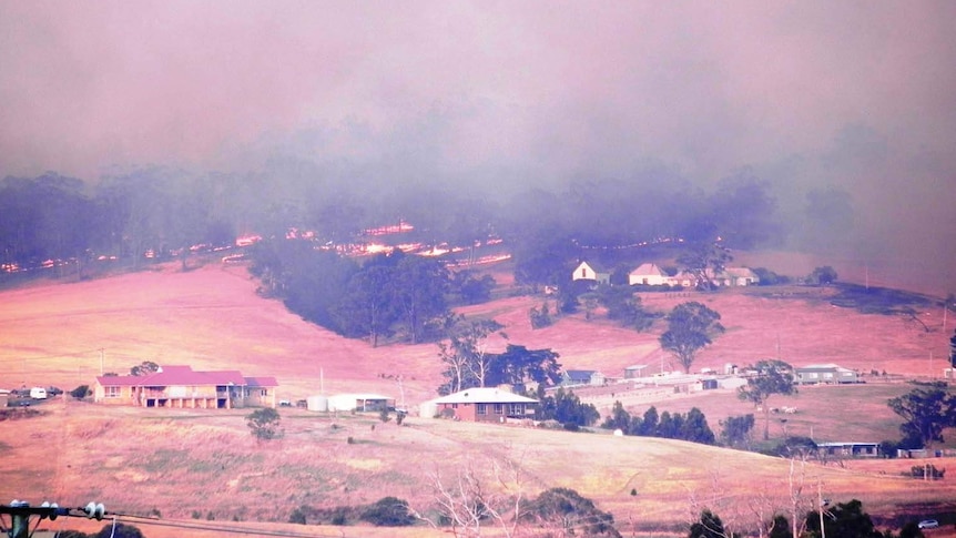 Bushfire burns in Carlton