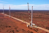 Wind turbines under construction for the Agnew Project