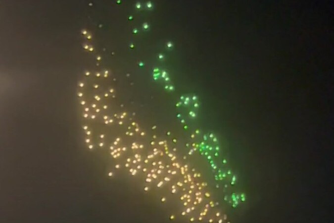 Green and gold drones.