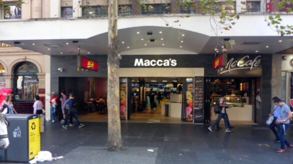 The outside of the old Maccas store in Melbourne's CBD.