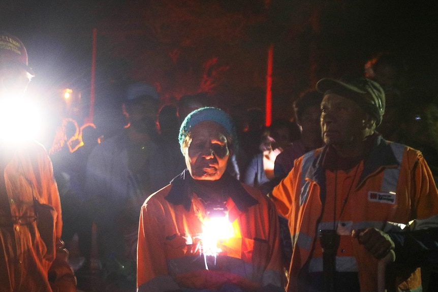 South Sea Islander elders on moonlit walk at Joskeleigh in central Queensland