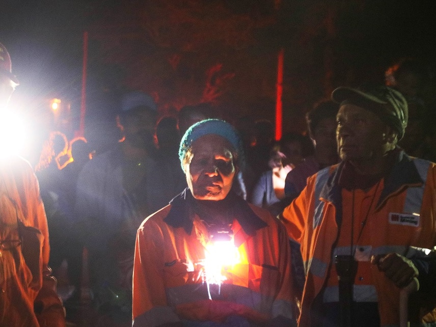 South Sea Islander elders on moonlit walk at Joskeleigh in central Queensland