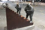 A total of three small human figures have been stolen in the past two years from the sculpture, On the staircase by Keld Moseholm.