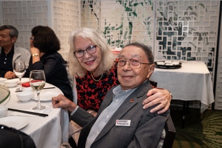 Two people in a restaurant