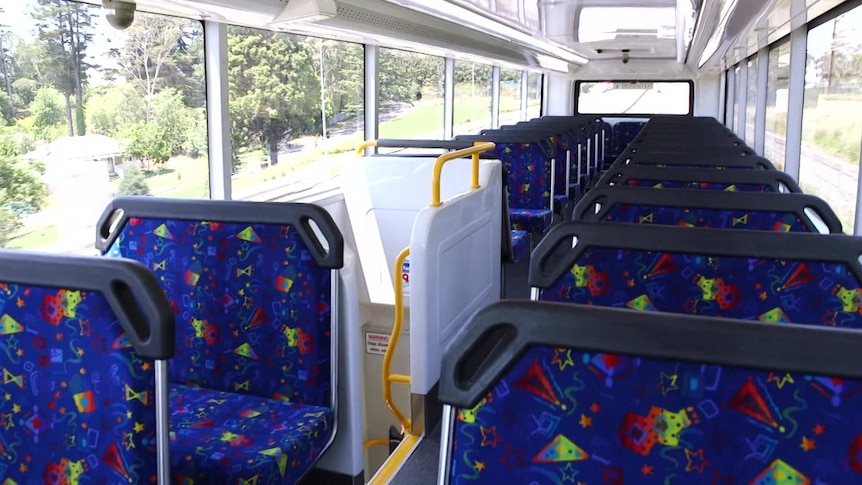 Empty seats on a bus