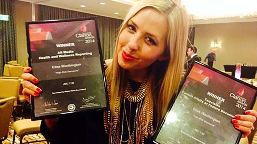 ABC reporter Elise Worthington was honoured twice at the 2014 Queensland Media Awards in Brisbane.