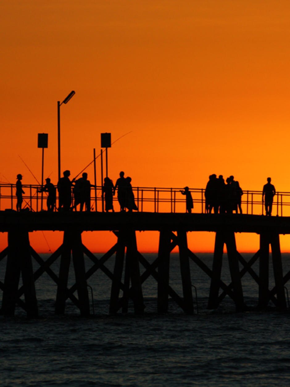 Summer sunset at Port Noarlunga jetty in Adelaide