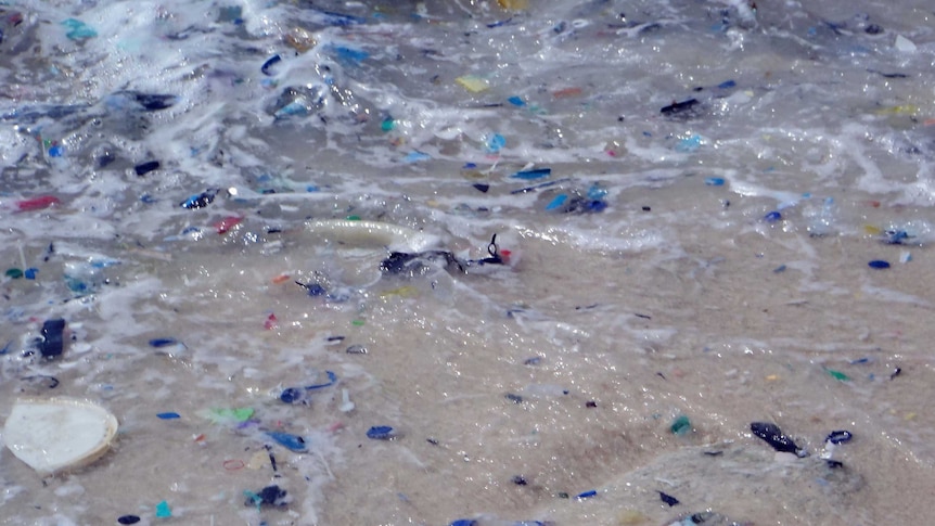 Plastic fragments wash up on Christmas Island