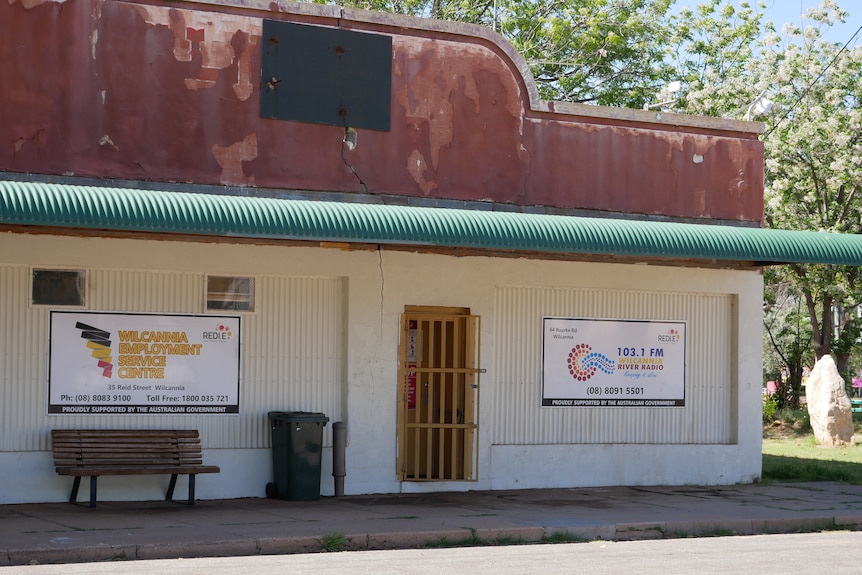 Wilcannia River Radio Station, with red, rusted paint on it's roof