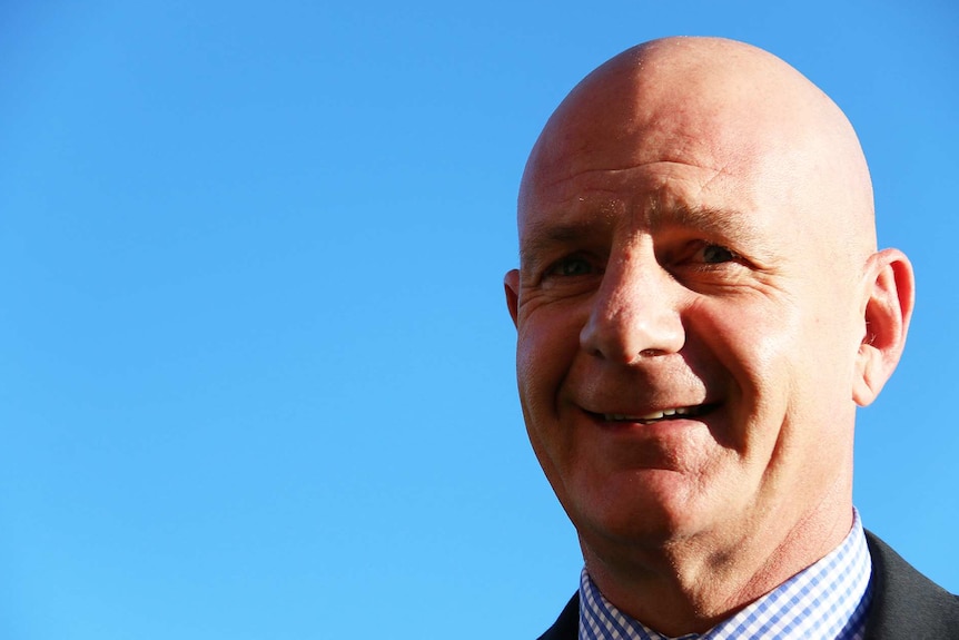 Tasmanian Treasurer Peter Gutwein outside ABC Hobart studio, May 2017.