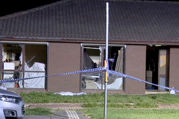 The windows of a house in Kookaburra Rd Werribee were broken as police tried to end the siege.