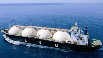 LNG tanker carrying Australian gas overseas.