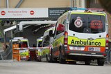 Ambulances in emergency driveway at Ipswich hospital, west of Brisbane