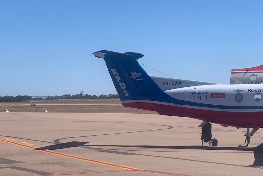 The tail of the plane, saying "RFDS".