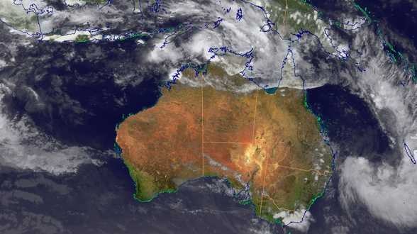 Satellite map of potential cyclone off coast of NT.