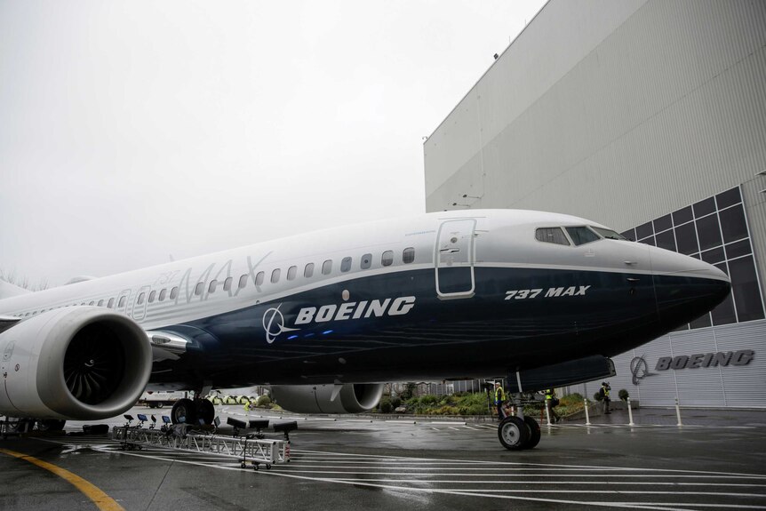 The first Boeing 737 MAX 7 is unveiled in Renton, Washington, U.S. February 5, 2018.