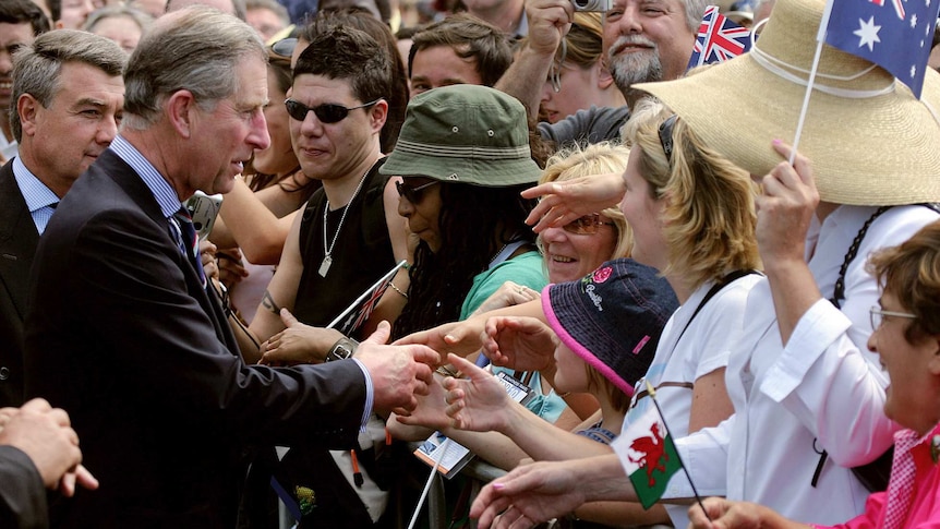 Prince Charles greets the public at Sydney Opera House March 4, 2005