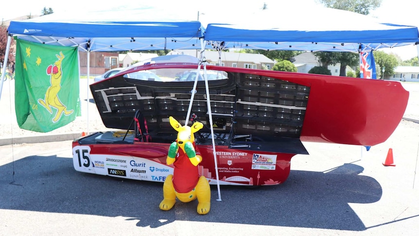 A solar car.