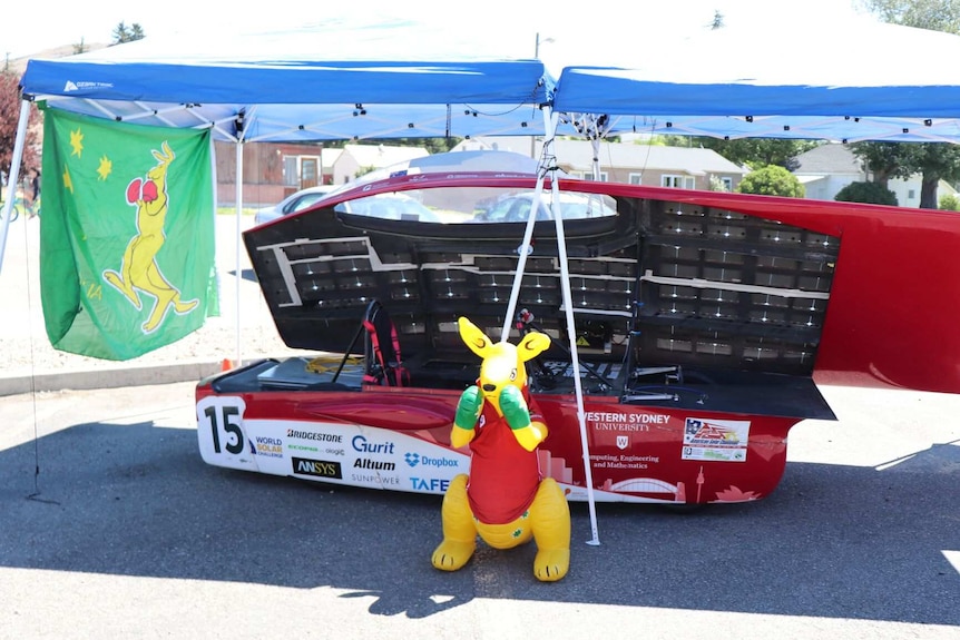 A solar car.