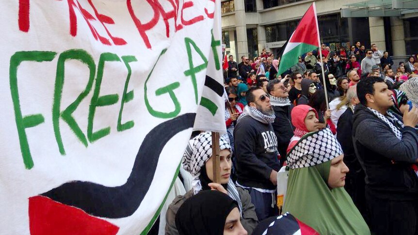Pro-Palestinian rally at Sydney's Town Hall
