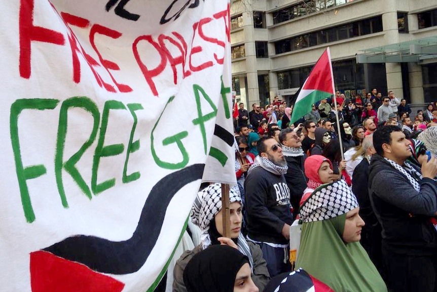 Pro-Palestinian rally at Sydney's Town Hall