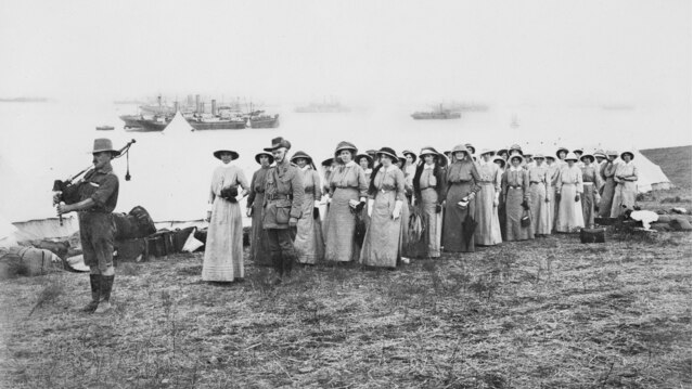 Nurses arrive on the Greek island of Lemnos in August 1915