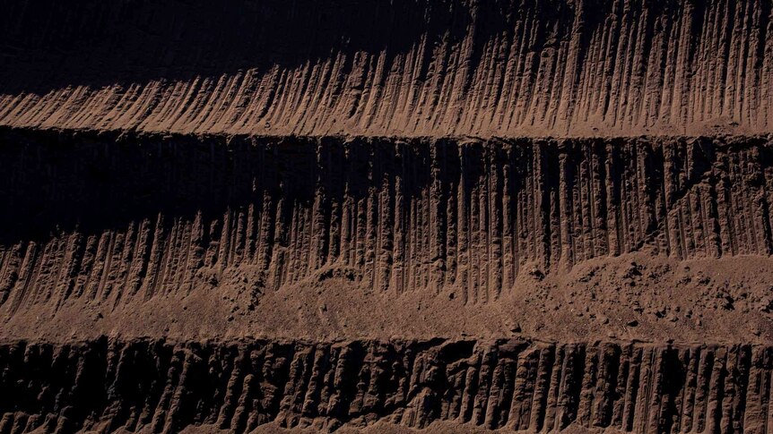 A section of the 100-metre thick coal seam
