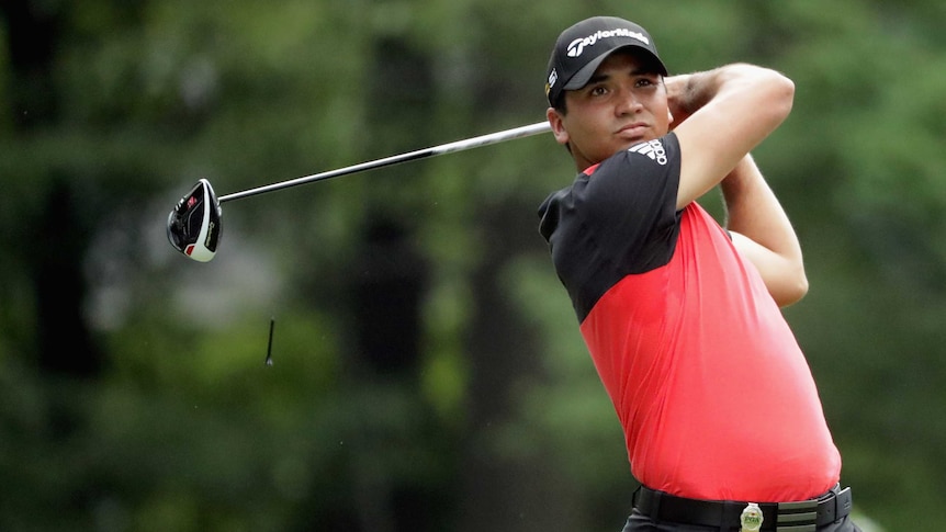 Jason Day drives at PGA Championship