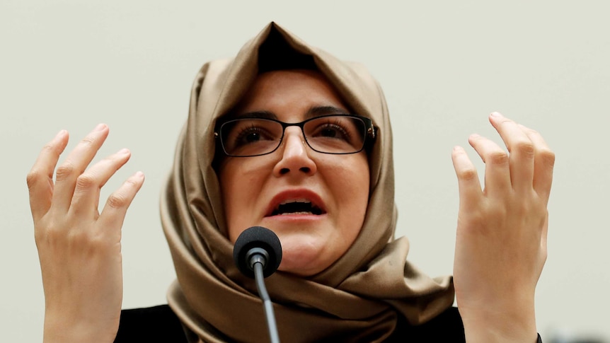 Hatice Cengiz testifies before a US House of Representatives Committee